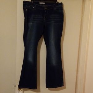 YMI Jeans - YMI Midrise flared leg distressed Jean's Size 16 YMI Jeans - YMI Midrise flared leg distressed Jean's Size 16